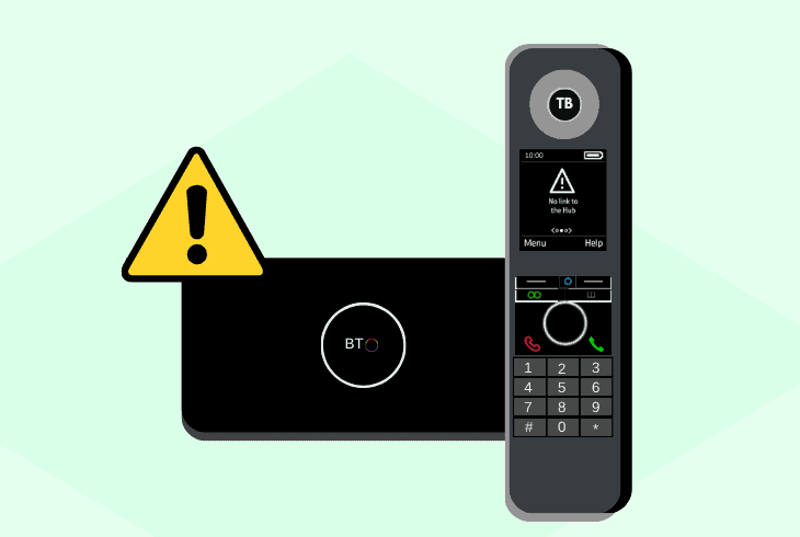 bt digital phone won't connect to hub