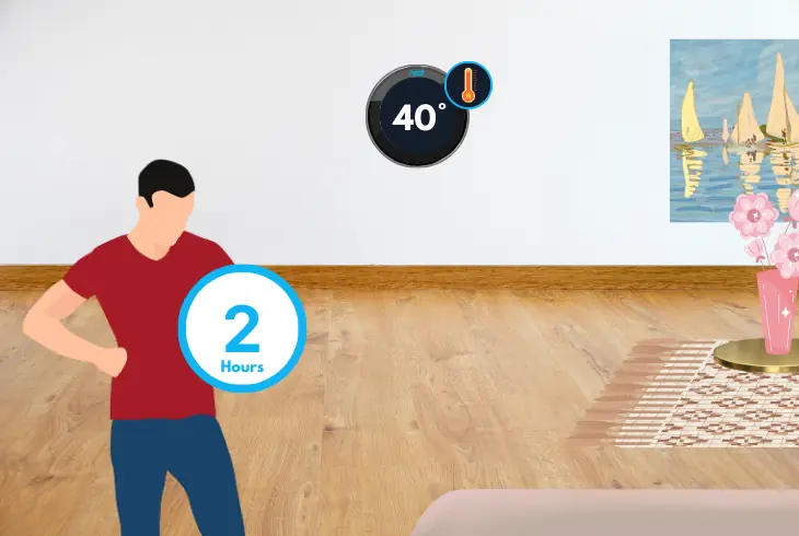 nest thermostat heat in 2 hours