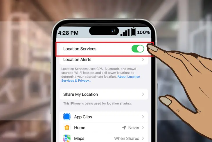 making sure your device’s gps is enabled