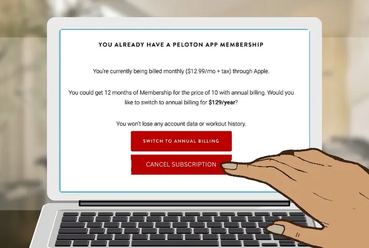 canceling your subscription on the peloton website