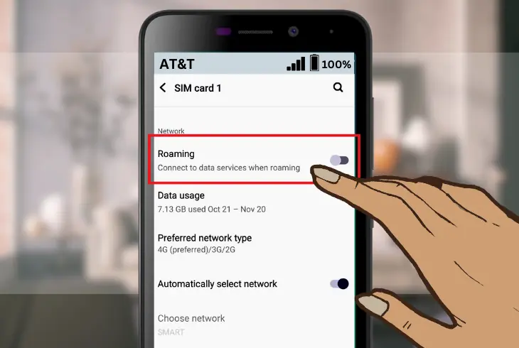 turning on data roaming on your phone