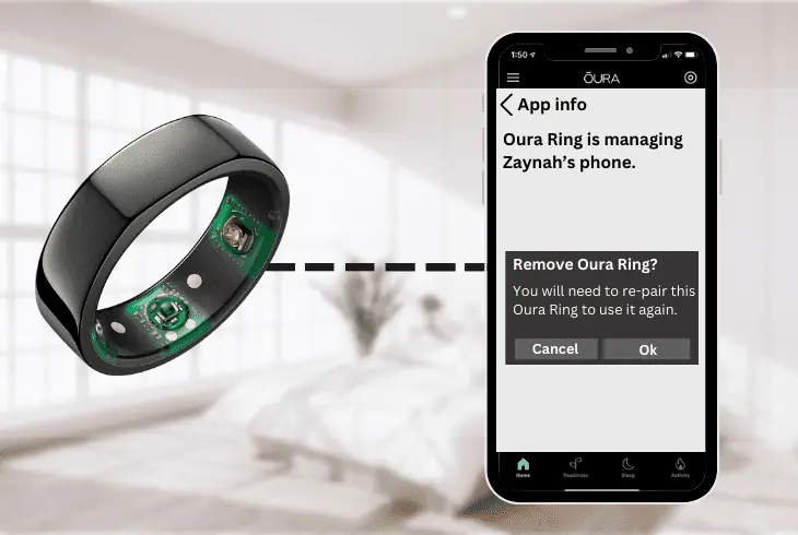 unpairing the ring from bluetooth