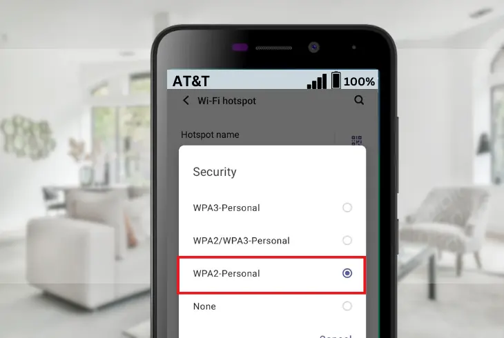 changing the security type of your hotspot