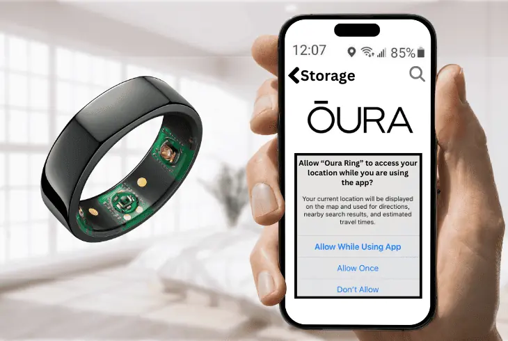 enabling location services for the oura app