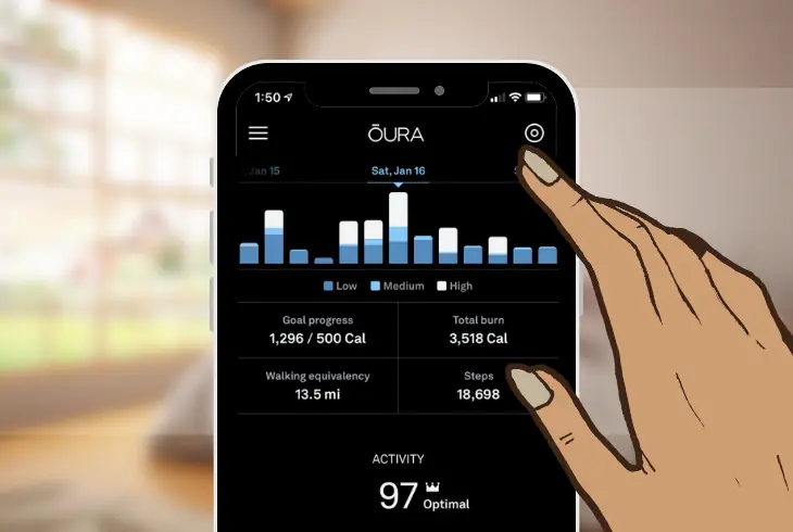 oura app daily step count