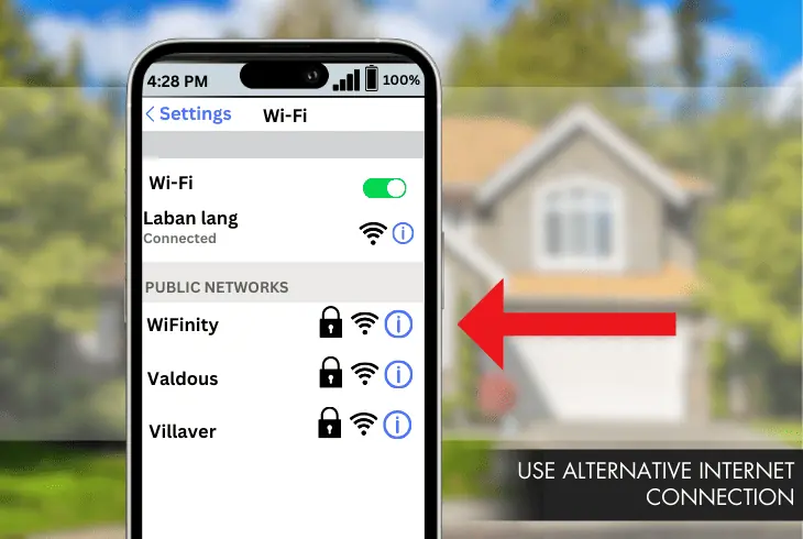 using an alternative network connection