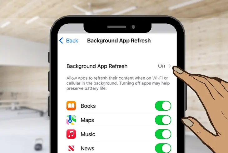 turn on background app refresh