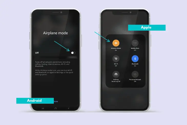 toggle airplane mode on & off