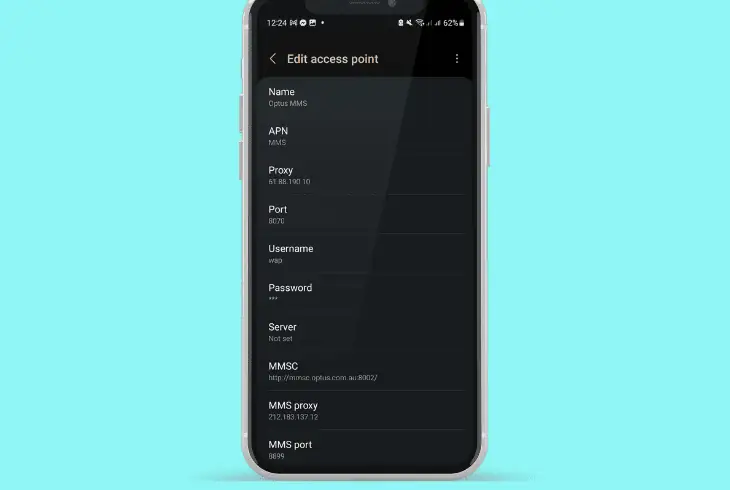 correct apn configuration on android