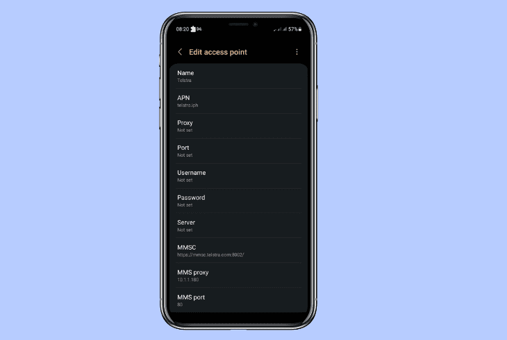 set apn settings on android