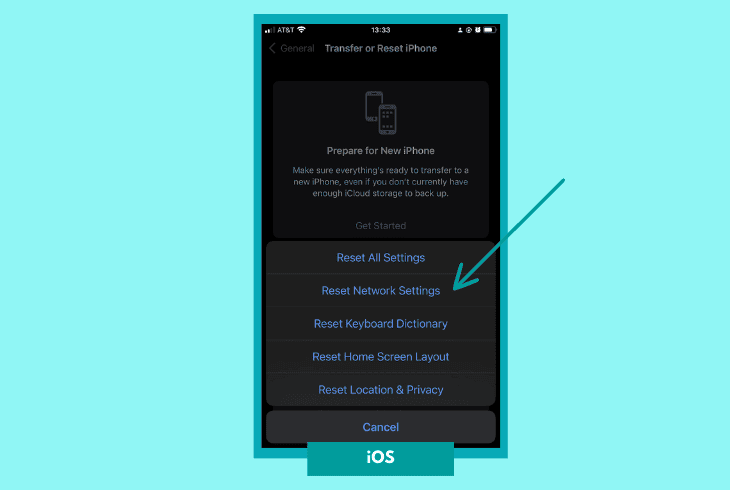 how to reset network on apple