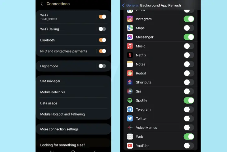 stop background app refresh ios android