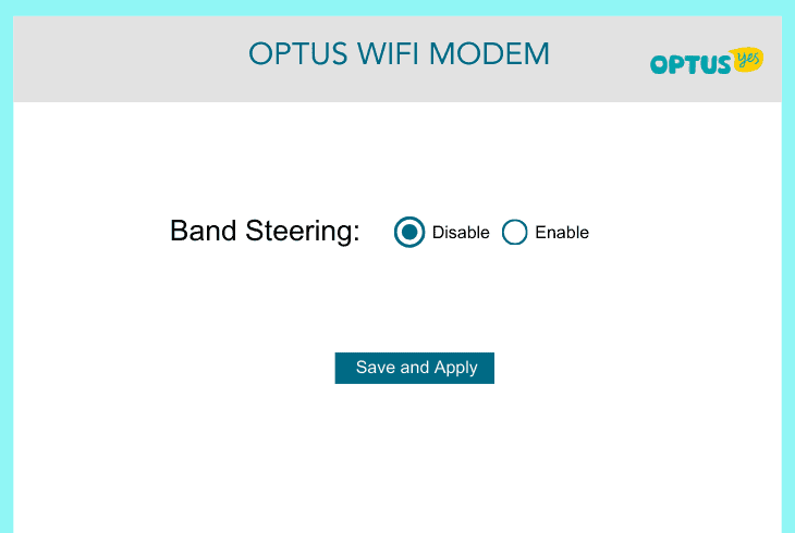 disable the optus band steering