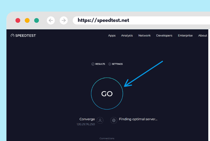 verify the broadband speed
