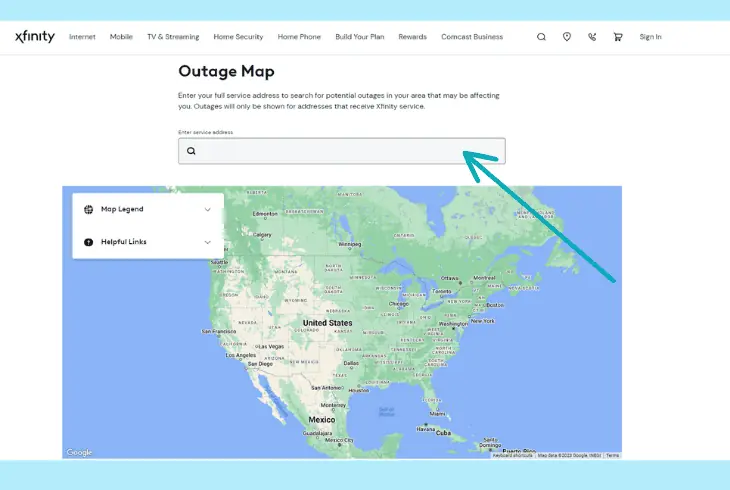 check for service outages via browser