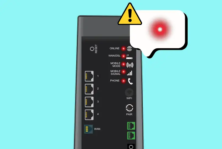causes red light on telstra modem