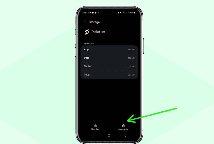 clear the cache and data of peloton