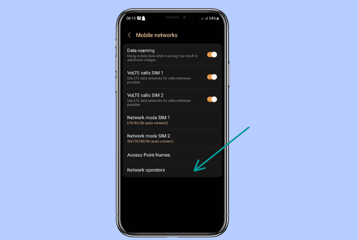set telstra default provider on android
