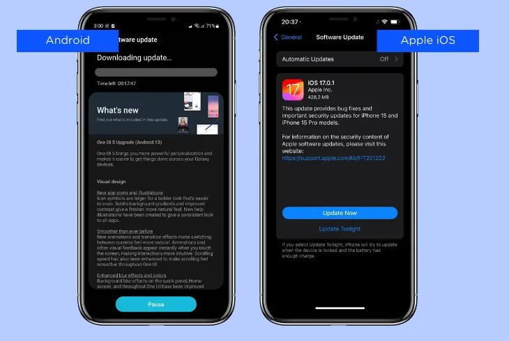 update the firmware of the device