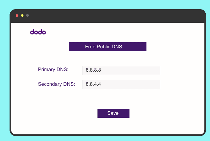 manually configure the dns server