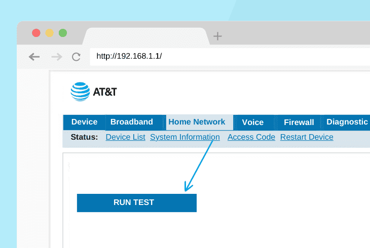 how to run at&t ethernet test