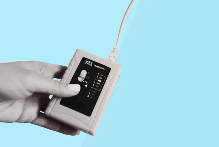 test patch cable with an ethernet tester