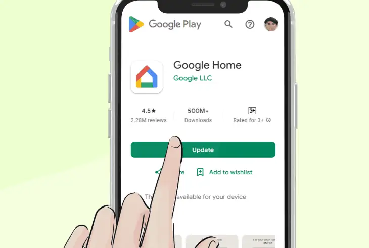 update the google home app