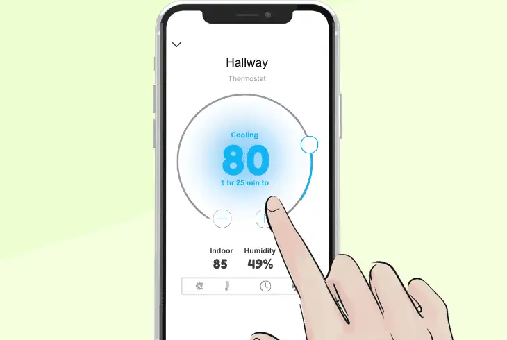 adjust temperature manually in the home app