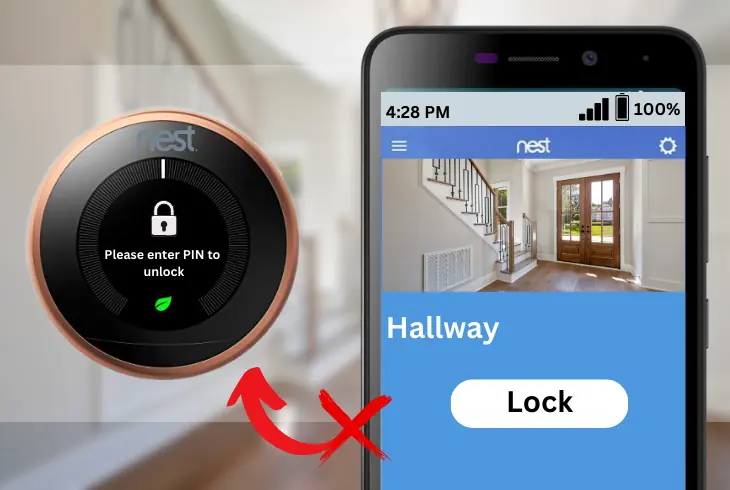 lock nest thermostat from app