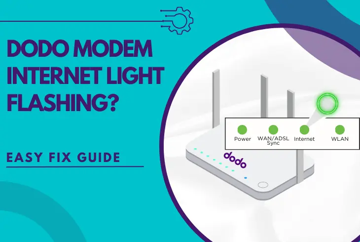 dodo modem internet light flashing