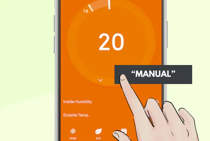 set the nest thermostat to manual