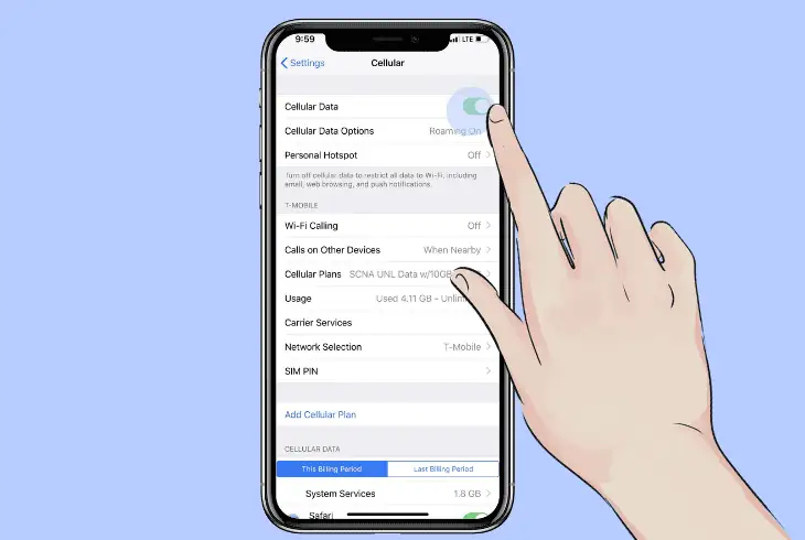 re-activate mobile data on apple’s ios
