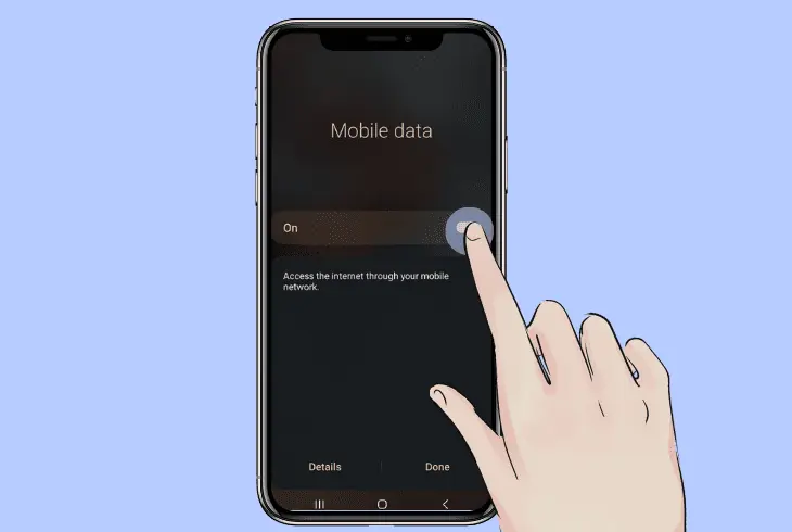 re-activate the “mobile data” feature