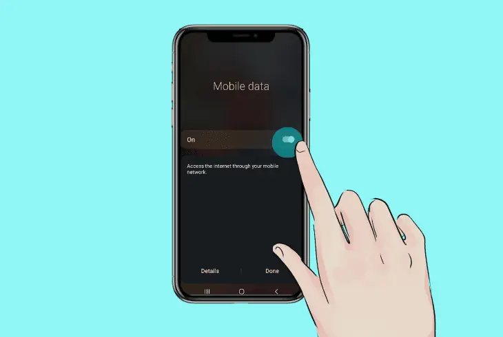 reactivate the mobile data feature