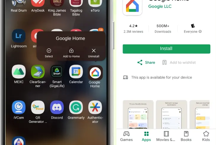reinstall the thermostat’s application