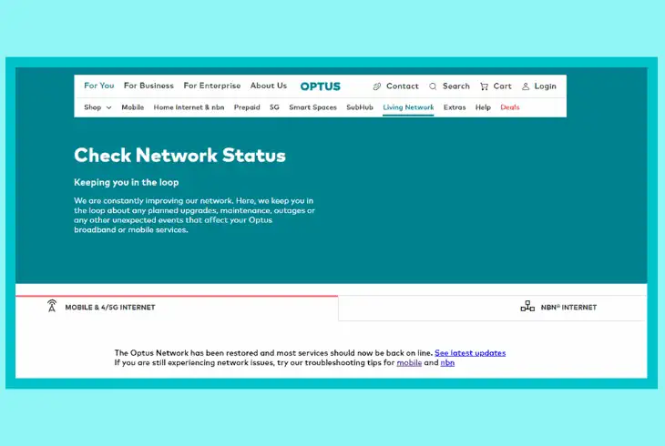 check for a mobile optus outage