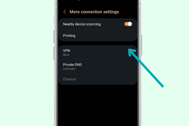 disable the mobile’s vpn service (mobile)