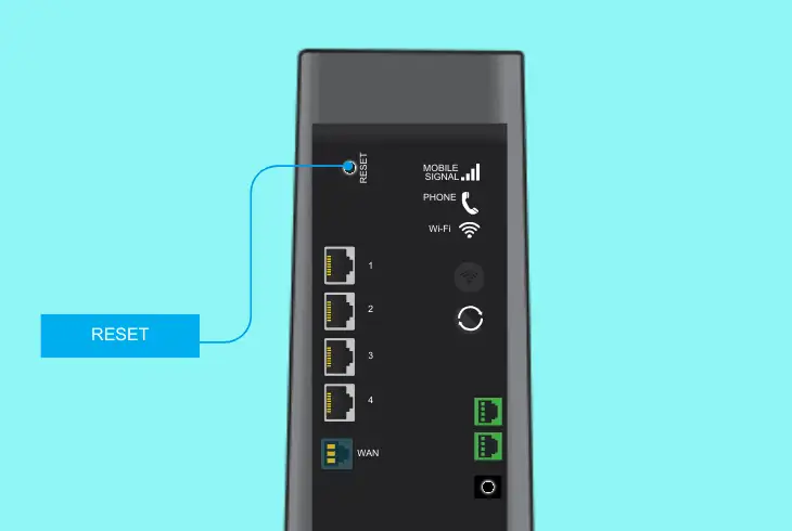 factory reset the telstra modem