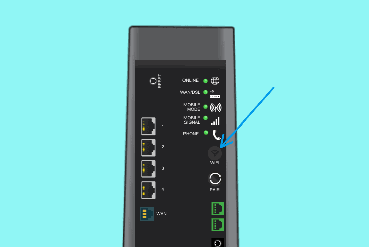 turn on the modem’s wi-fi feature