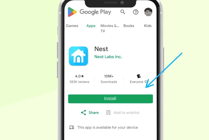 reinstall the nest app on mobile