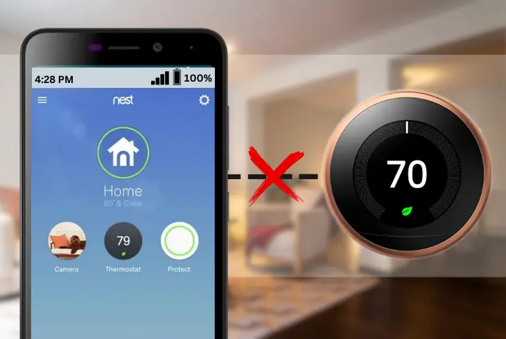nest app is not controlling thermostat