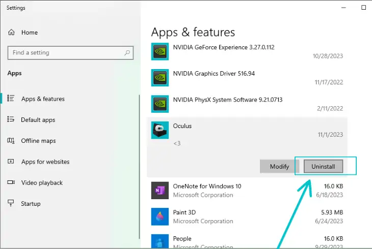 uninstall and reinstall oculus rift s
