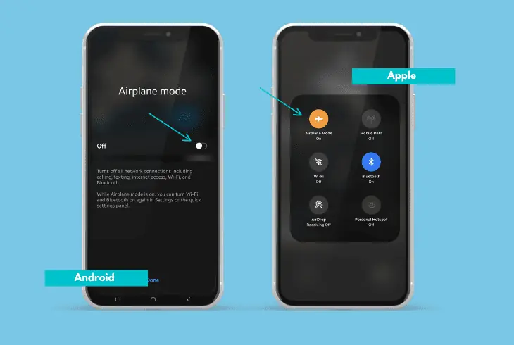 toggle airplane mode on/off
