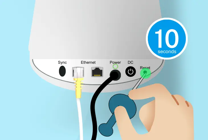 factory reset the orbi satellite