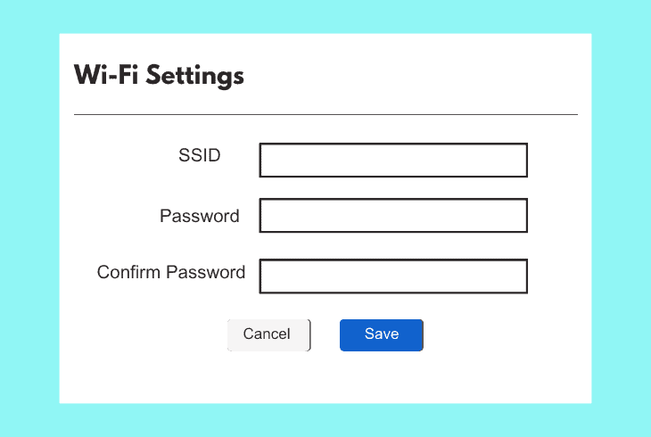 set wi-fi ssid & password