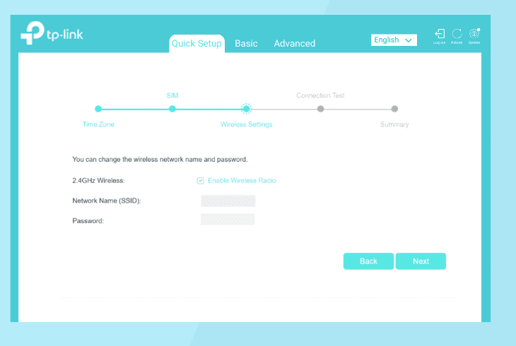 carry out the tp-link *quick setup*
