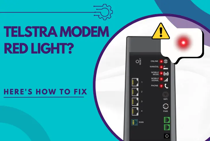 telstra modem red light