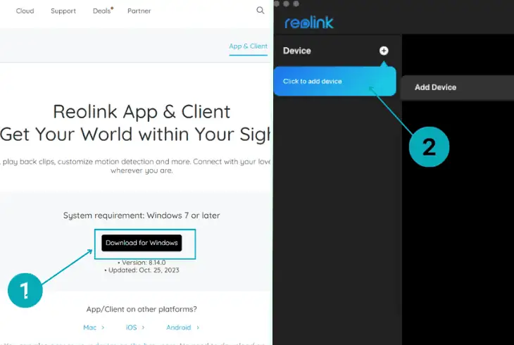 initialize the reolink camera correctly