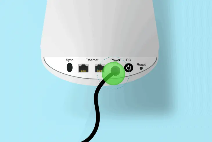 power cycle the satellite and router