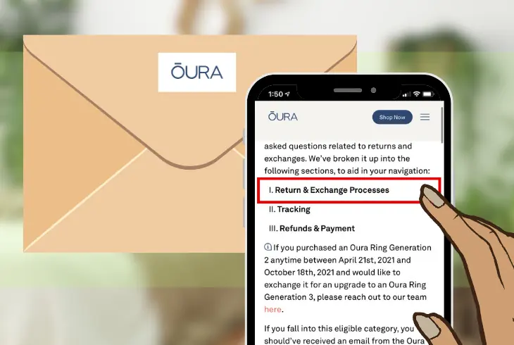 the steps in returning an oura ring
